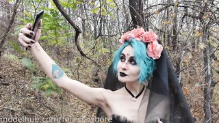Halloween Cosplayes nőci análba rakva