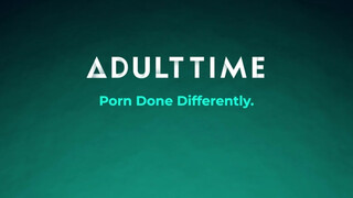 ADULT TIME - nagy kannás világos szőke méretes cickós barnával ollózik és közösül