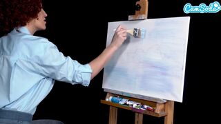 Ryan Keely bob ross cosplayban festés óráján megvadul a hatalmas csöcsű milf
